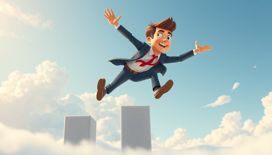 Cartoon businessman leaping over obstacles illustrating how to pivot effectively.