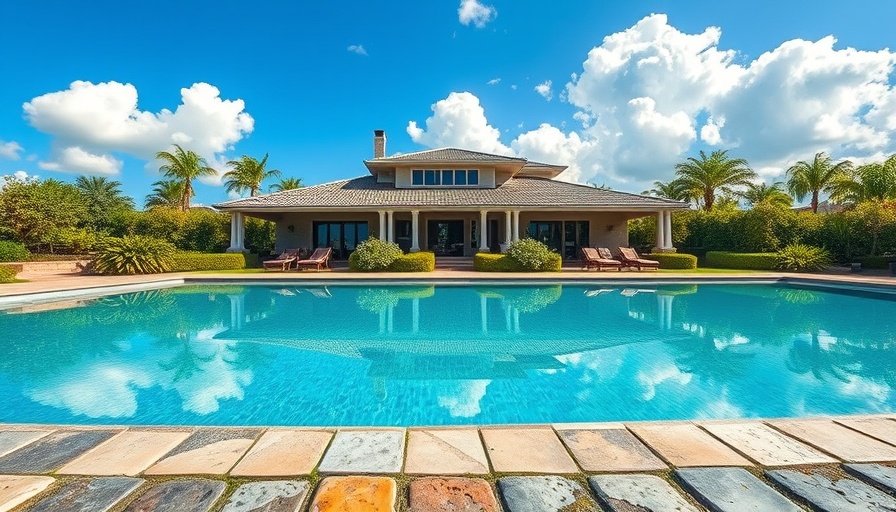 Luxury Coastal Pool House Renovation featuring lush gardens.
