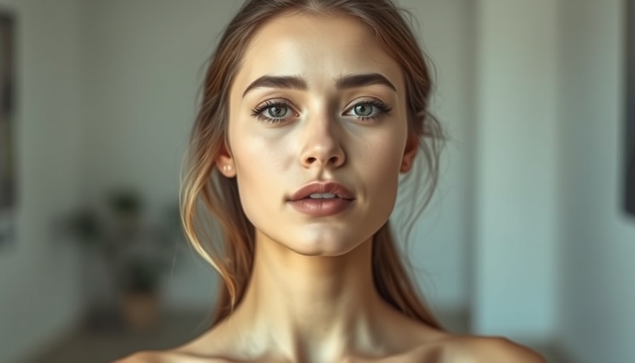 Young woman in neutral lighting, text 'How to naturally remove upper lip hair' overlay.