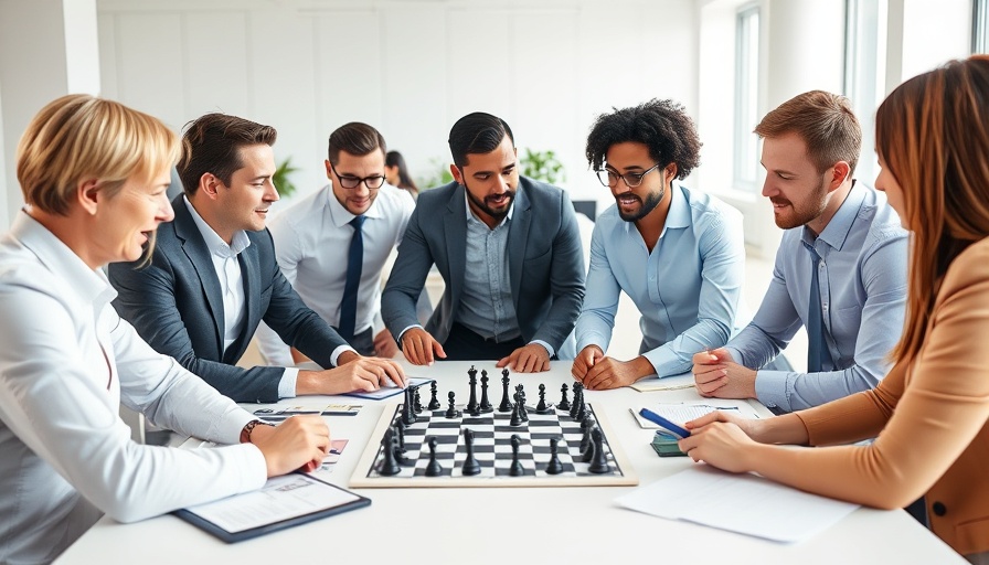 Strategic business meeting with chessboard and documents, knowing yourself is your greatest asset.