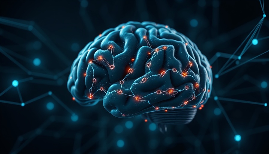 Futuristic AI brain demonstrating AI-driven leadership in dark space.