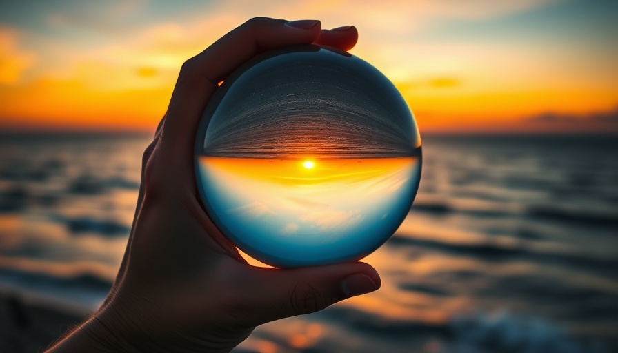 The future of marketing teams concept, glass sphere at sunset.