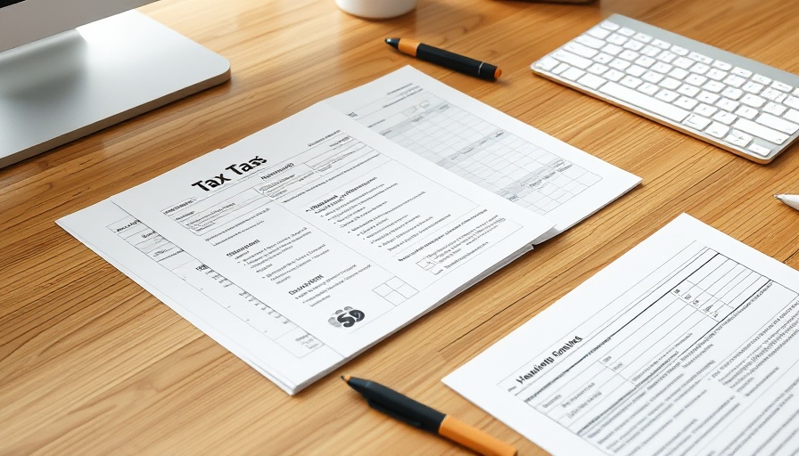 IRS Form 941 filing guide materials on a wooden desk.