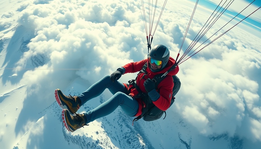 AI-Generated Content in Media showcasing a paraglider in snowy skies.