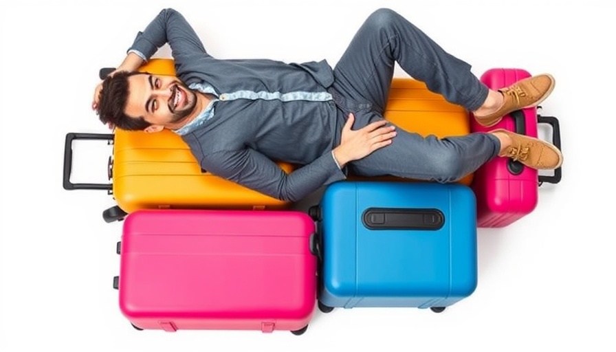 Best Carry On Luggage for 2025: Man display multicolored travel bags.