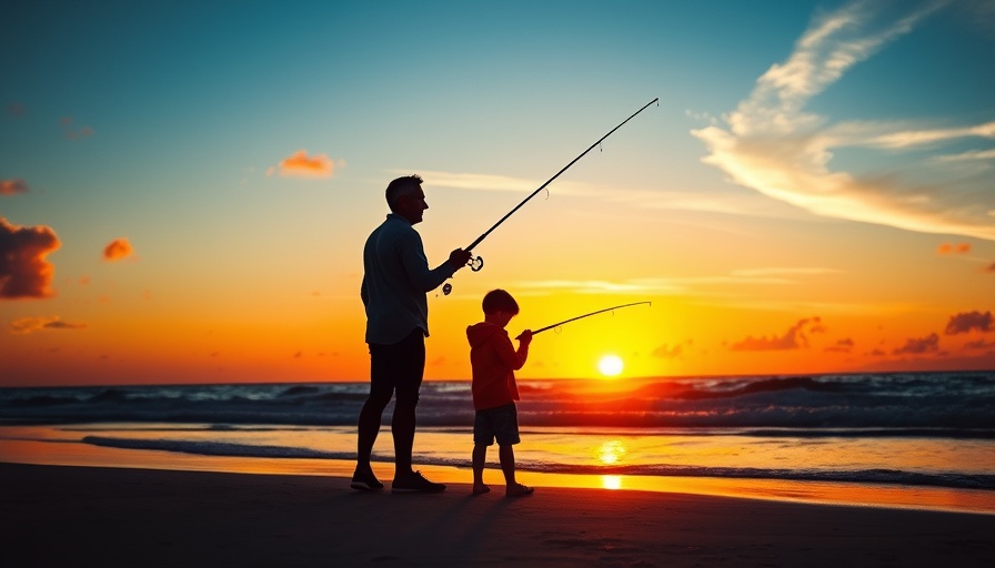 Father's Day activities in Florida: Beach sunset fishing
