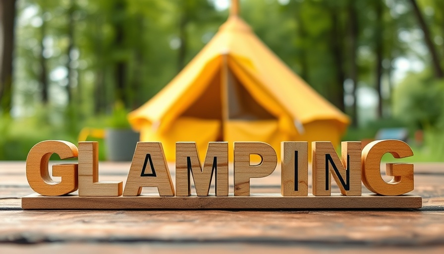 Best Places for Glamping in Florida signage with tent illustration.
