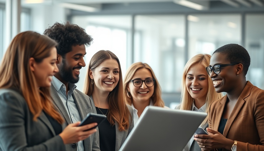 AI-Powered Startups team smiling in modern office.