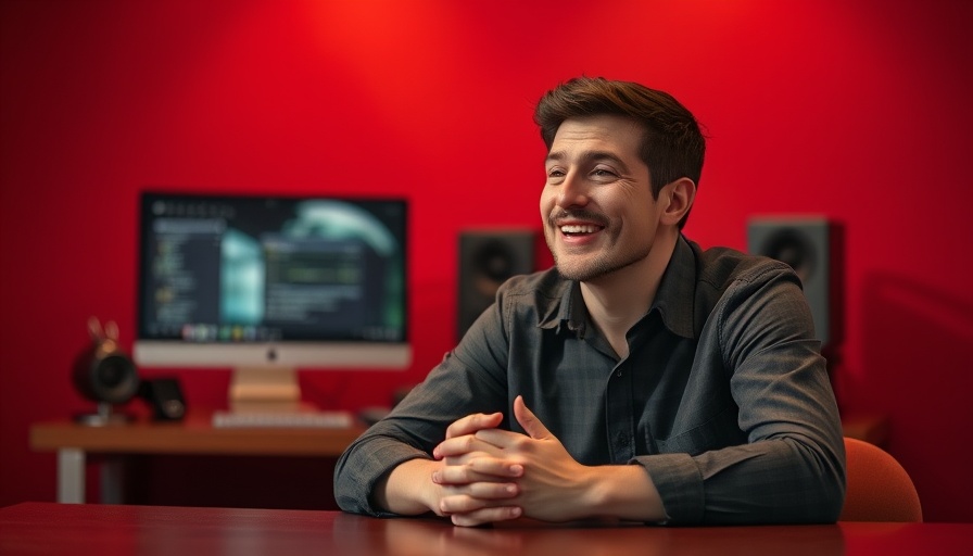 AI research labs interview setup with smiling speaker.