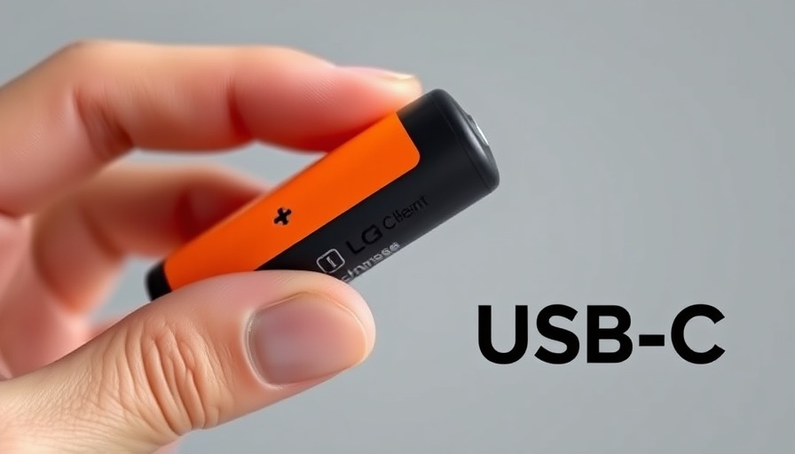 USB-C rechargeable AA battery held in hand with visible USB-C port.