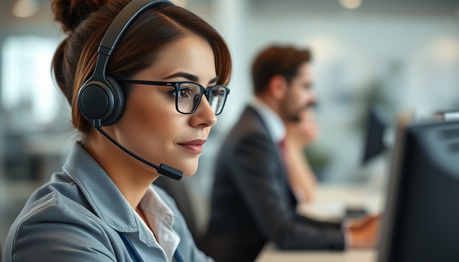 Healthcare professional with headset assisting in a contact center.