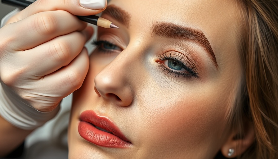 Woman receiving eyebrow treatment, related to selling lash and brow serums.