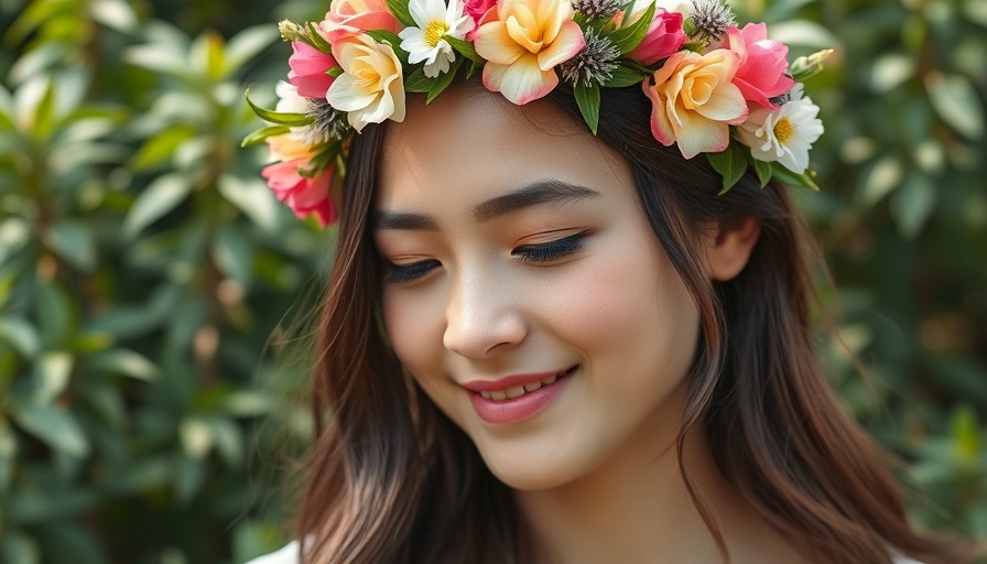 Young woman with flower crown for AI headshots.