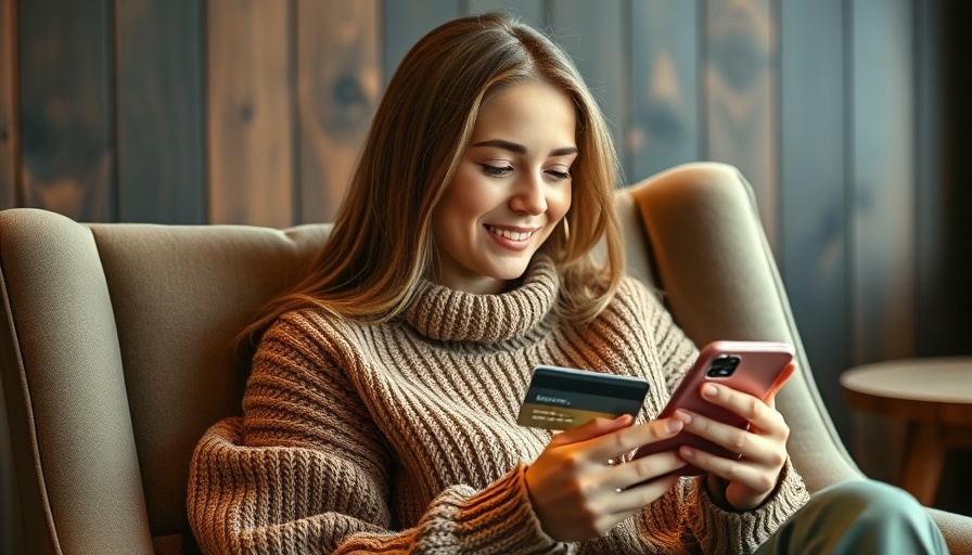Focused woman using credit card with phone, related to credit card transfer partners.