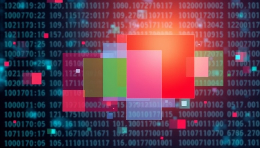 Abstract digital art depicting cybersecurity vulnerabilities with colorful shapes.