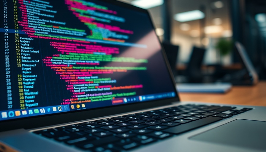 Laptop displaying code, illustrating how to format a laptop.