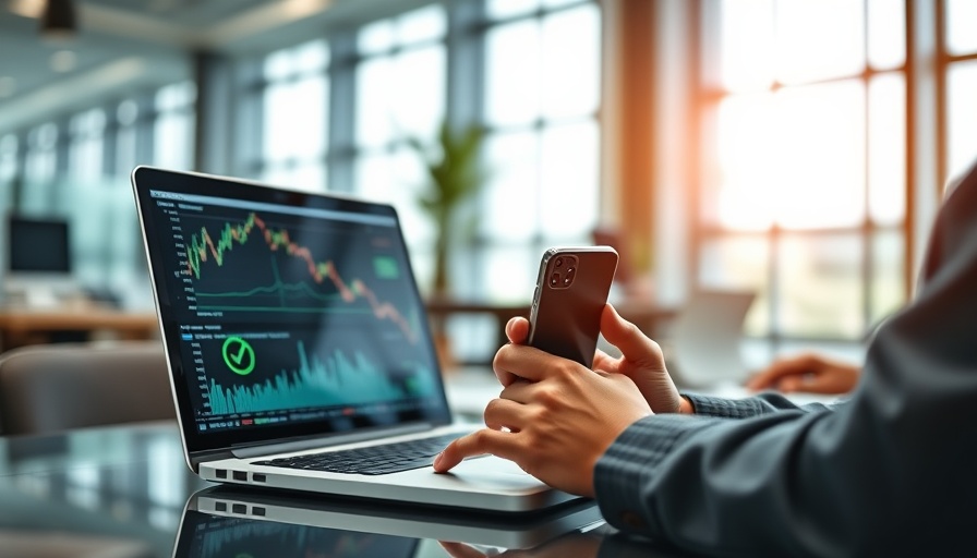 Person analyzing stock trends on laptop and phone; investment strategy tips.