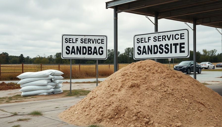 Self-service sandbag site for hurricane season preparation in Tampa Bay