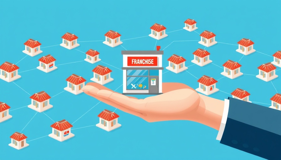 Illustrated guide to franchises with interconnected mini shops.