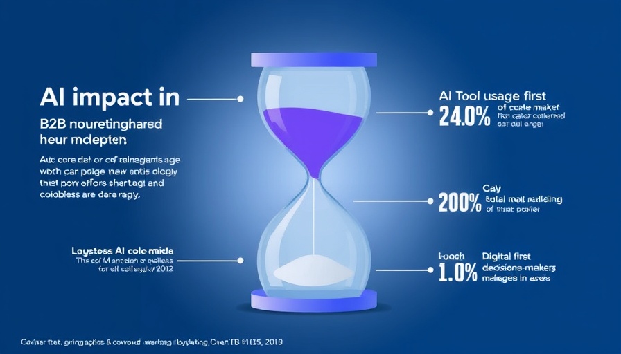 AI impact infographic on B2B buyer journey with statistics.