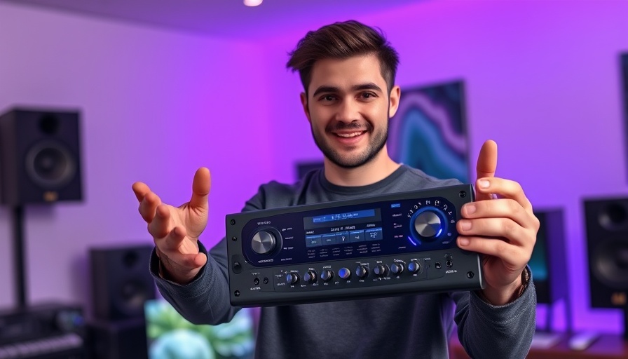 Stage 301 audio unit features shown by man in tech studio.