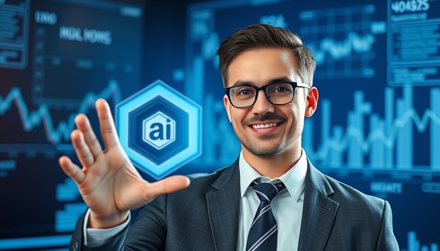 AI Innovations Transforming Industries: Businessman showcasing AI hologram.