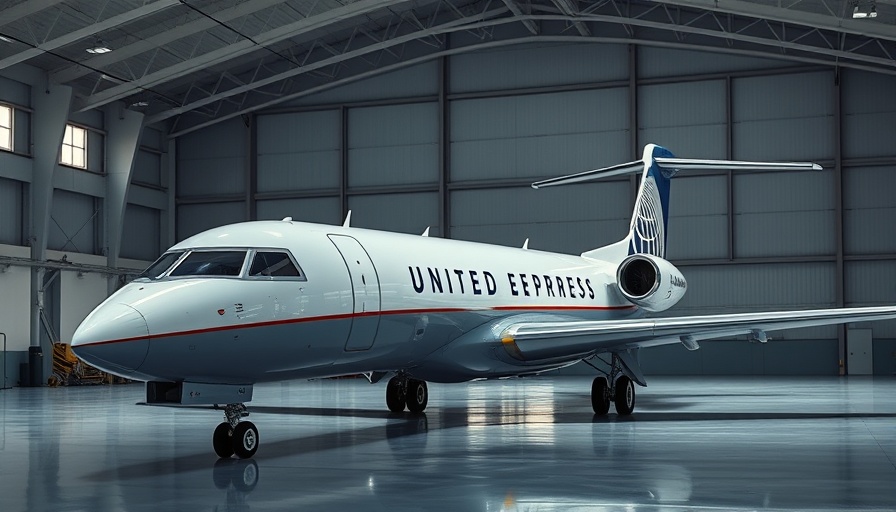 United Airlines jet stationary in hangar highlighting Starlink Wi-Fi issues.