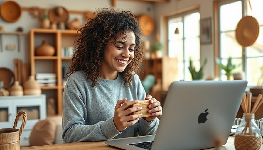 Young woman bootstrapping her business success in a cozy studio.