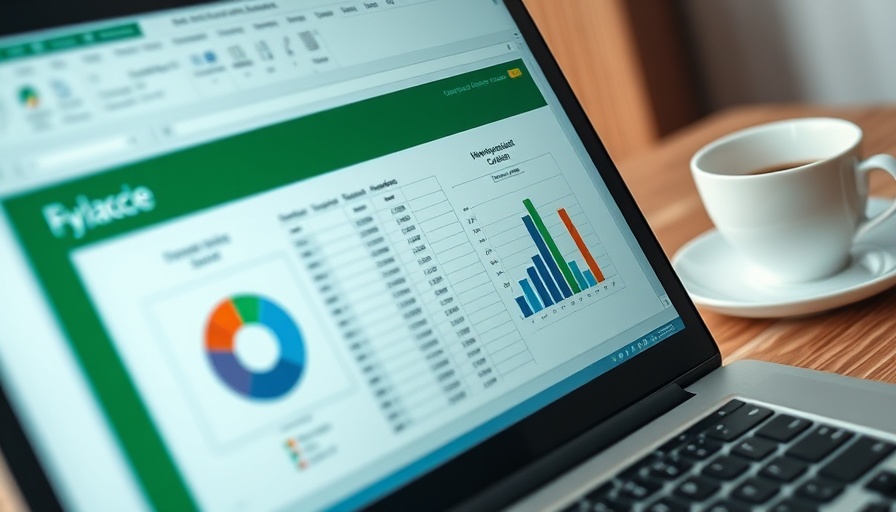 Close-up of MacBook with Microsoft Office spreadsheet showing charts.