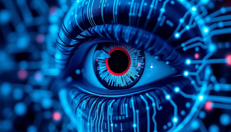 Futuristic digital eye design symbolizing Visual AI for Document Management.
