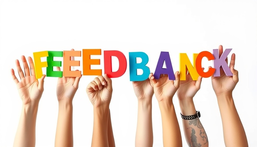 Feedback letters held by diverse hands encouraging customers to complain.