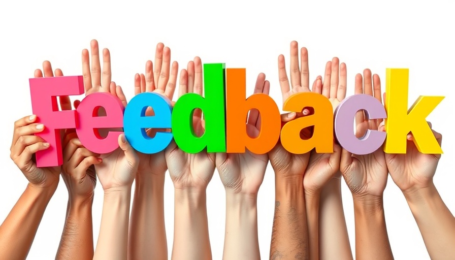 Colorful 'Feedback' letters held by diverse hands, conveying positivity.