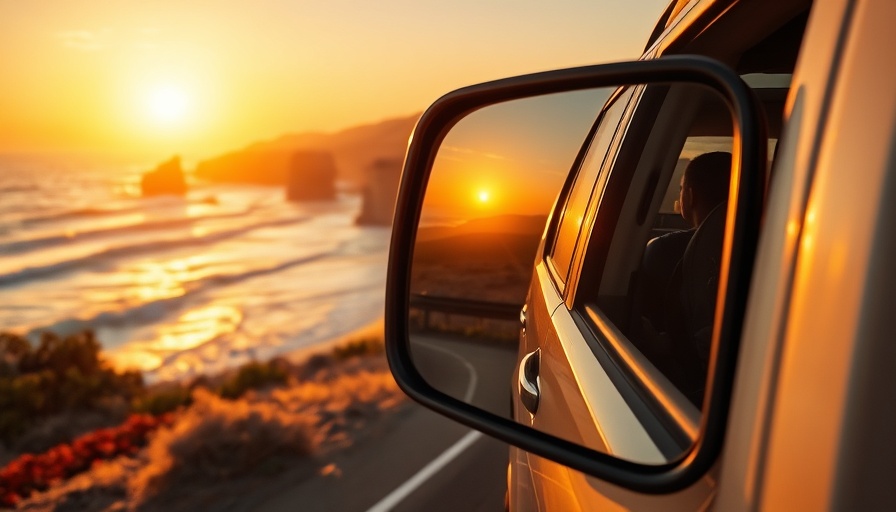 Golden sunset on Baja California road trip via van
