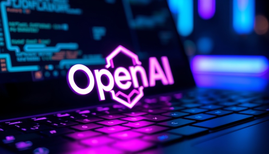 OpenAI logo over keyboard, symbolizing subscription revenue growth.