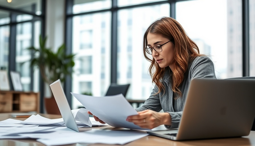 Focused woman reviewing documents, creative bookkeeping business names inspiration.