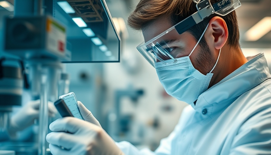 Scientist in lab examining 3D-printed biodressing sample.