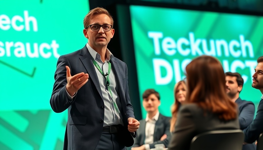 Speaker presents at TechCrunch Disrupt panel discussion