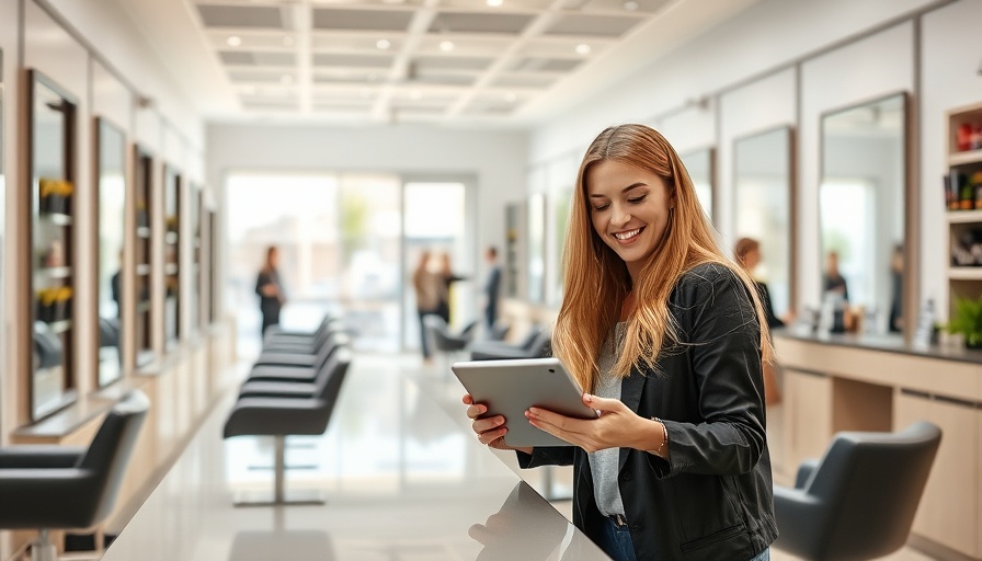 Salon scene illustrating embedded reviews for customer engagement