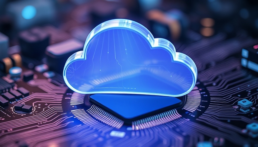 Futuristic digital cloud symbol on circuit board illustrating AI storage solutions.