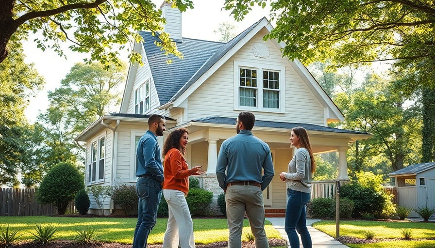 Suburban house for sale with buyers discussing mandatory fixes after a home inspection.