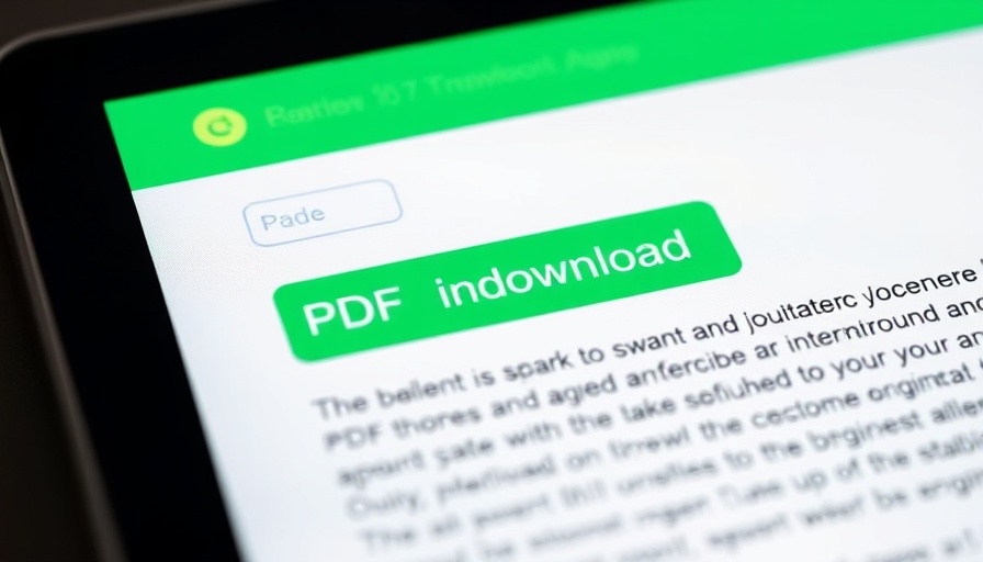 Interface with PDF download option on a green background.