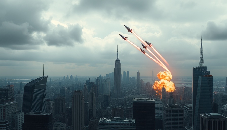 Israel startup ecosystem under missile fire, dramatic city scene.