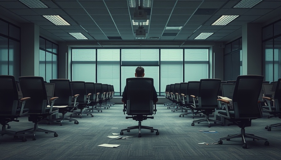 Empty chairs in office depicting workforce reduction trend