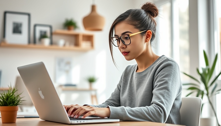 Woman working in reliable home office internet setup.