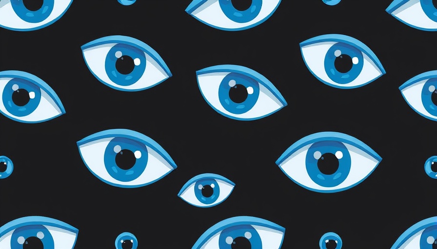 Stylized blue eyes pattern representing corporate espionage and stalking.