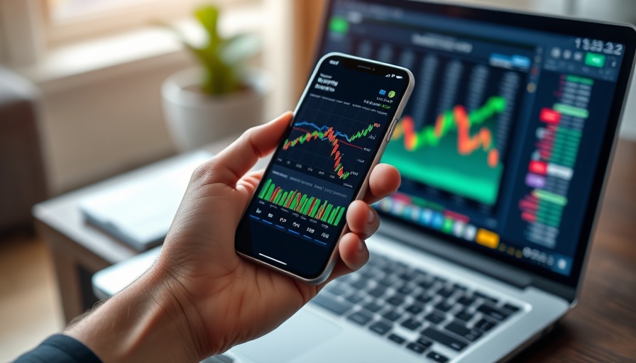 Person using phone for stock trading in AvaPartner Affiliate Programs.