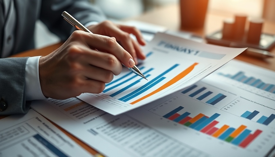 Business person calculating loan affordability with financial charts.