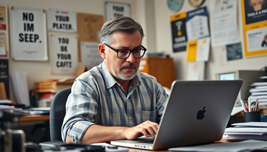 Middle-aged man working at desk amid HIV funding cuts 2025 discussion.