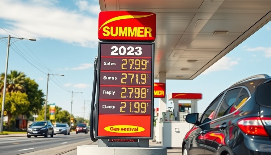 Summer 2023 gas station prices under clear skies.