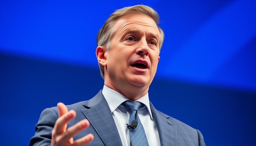 Man discussing reducing internal bureaucracy at a conference.